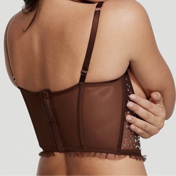 VICTORIAS SECRET DREAM ANGELS SHINE STRAP OPEN CUP SHIMMER BRA TOP - Picture 3 of 8